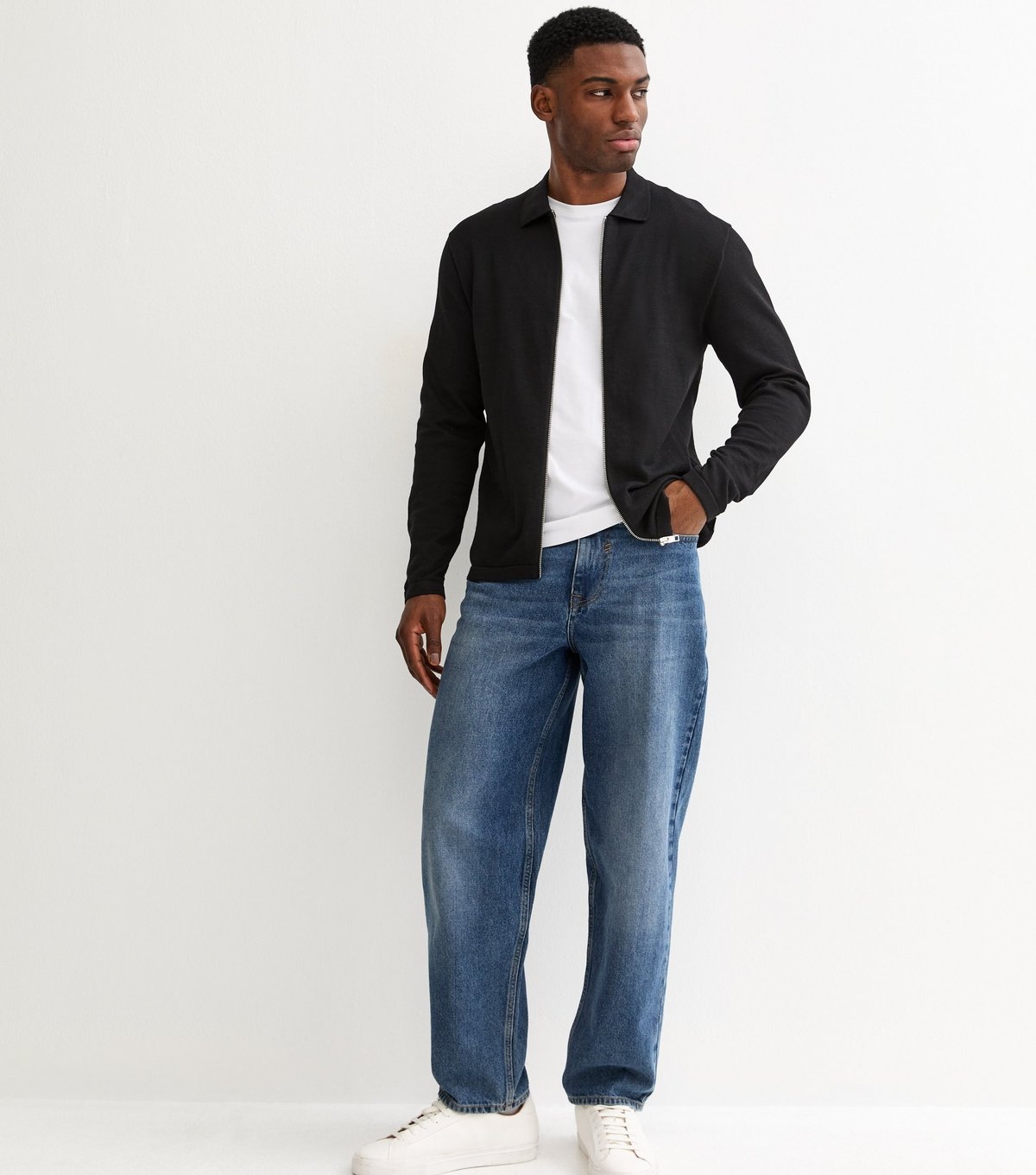 jack & jones Men's Black Knit Zip Cardigan Jack & Jones New Look - 3