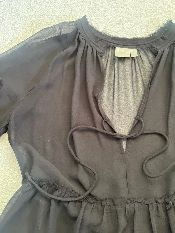 ASOS ASOS sheer black oversized floaty top size 12 - 1