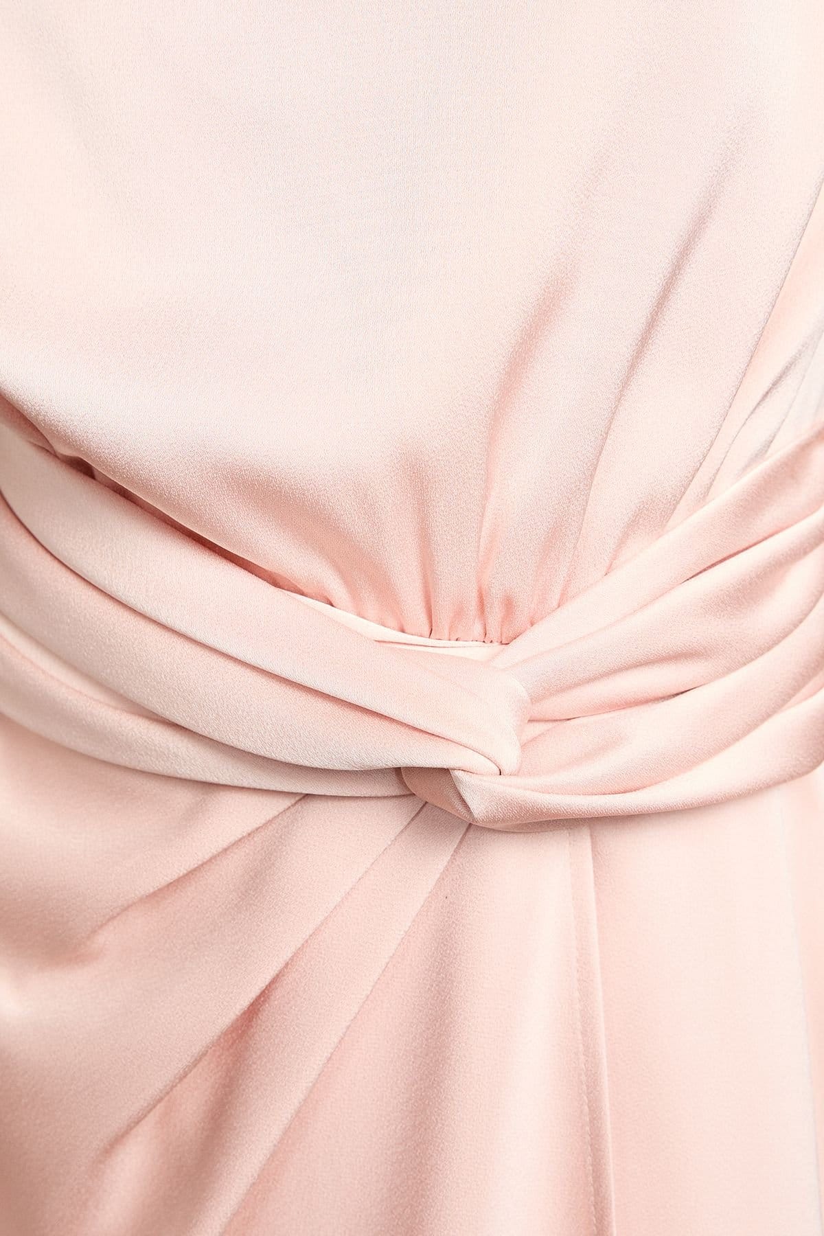 Coast Coast Women's Petite Satin Midi Dress With Twist Waist in Blush - 4