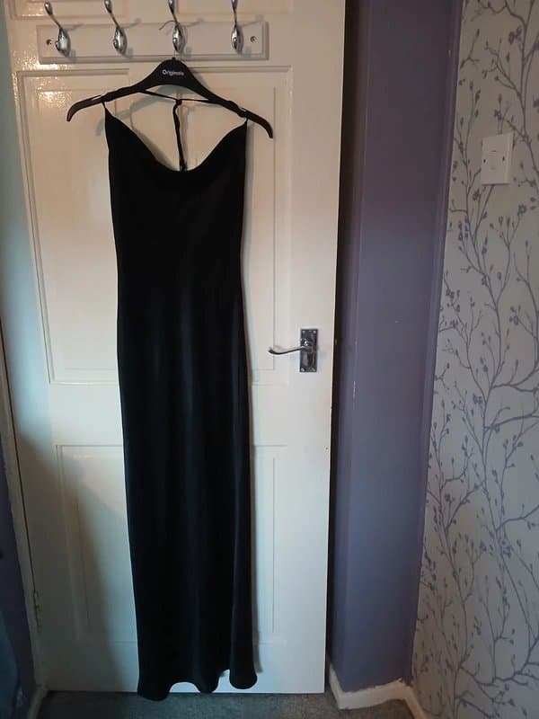 Bershka Berksha Black Satin Long dress.
