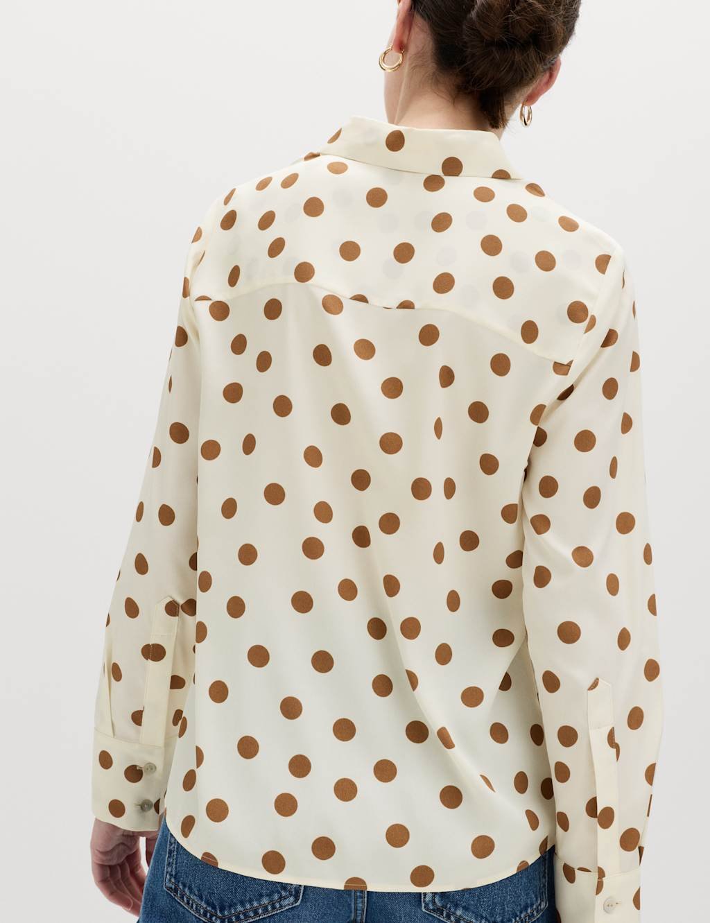 Marks & Spencer M&S Printed Collared Shirt Ivory Mix - 2