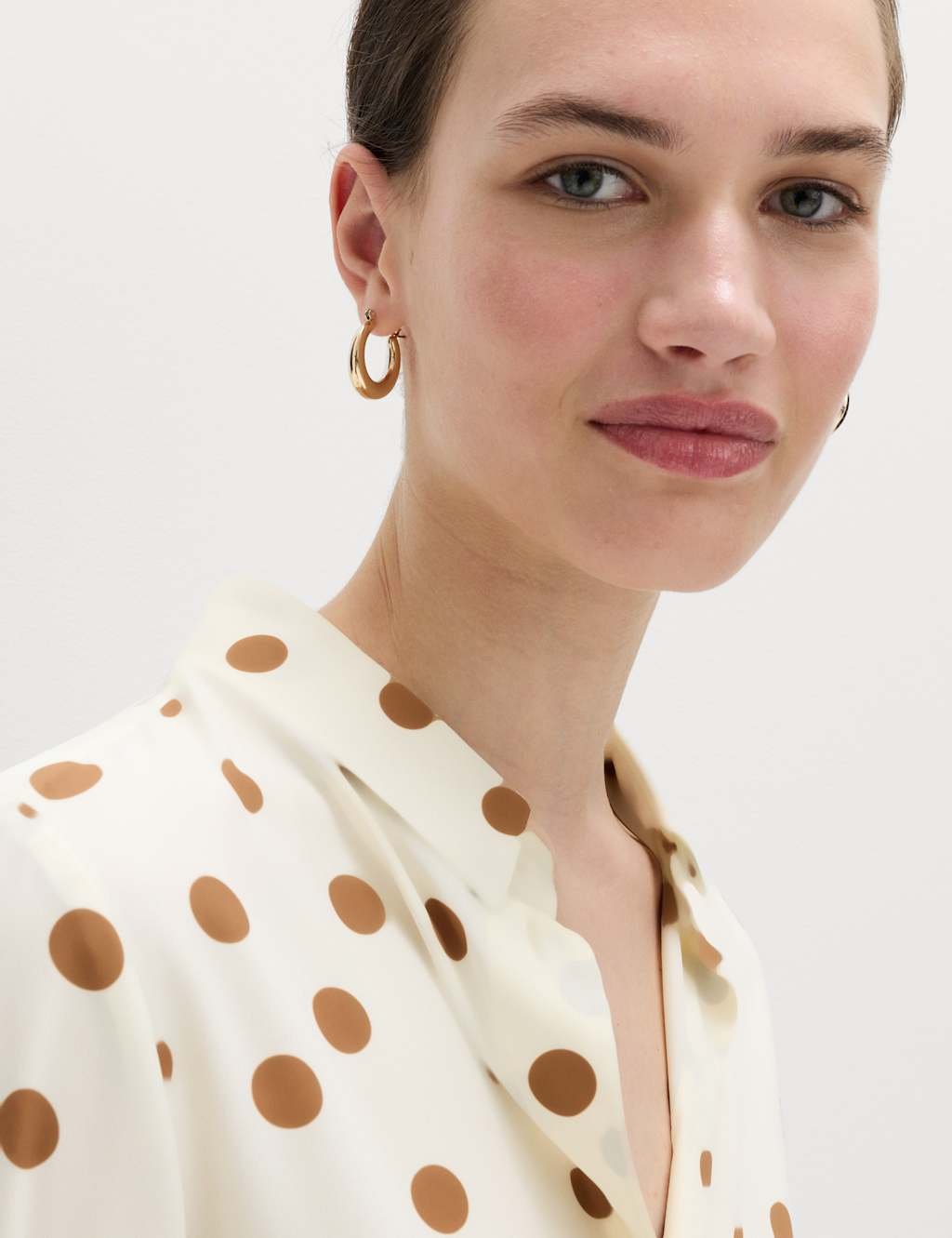 Marks & Spencer M&S Printed Collared Shirt Ivory Mix - 3