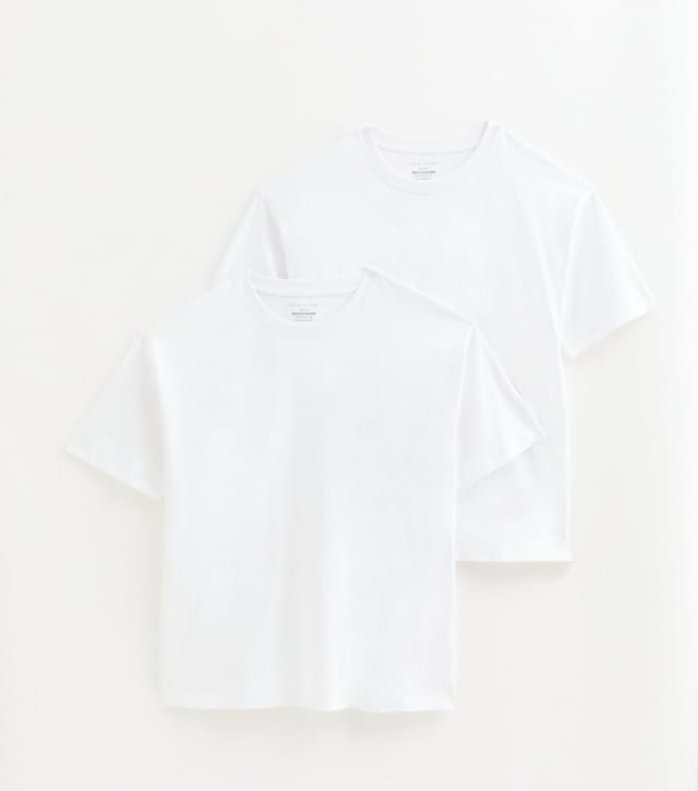 New Look Men's White Pack of 2 Oversized T-Shirts New Look - 2
