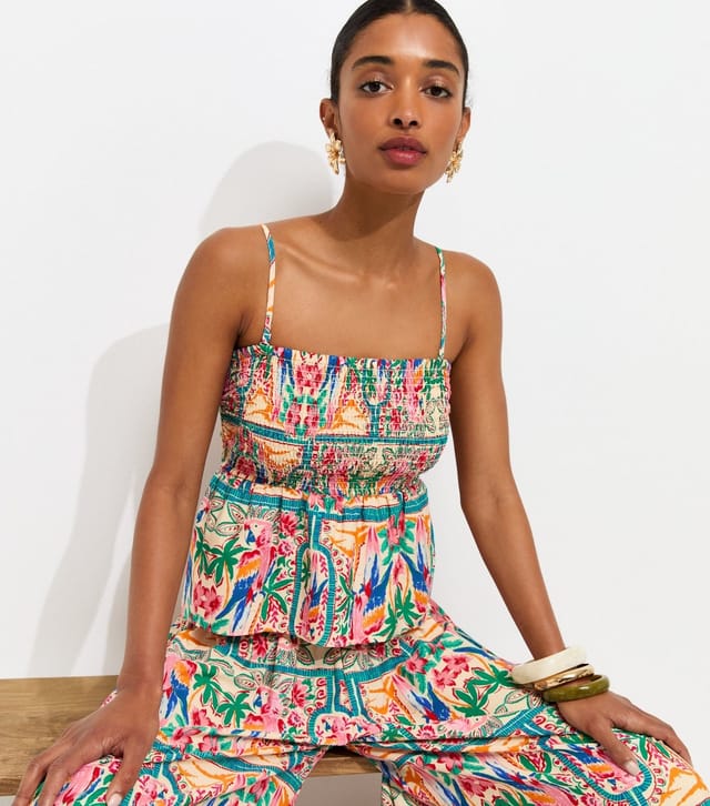 New Look Women's Multicoloured Parrot Shirred Bandeau Top New Look - 2