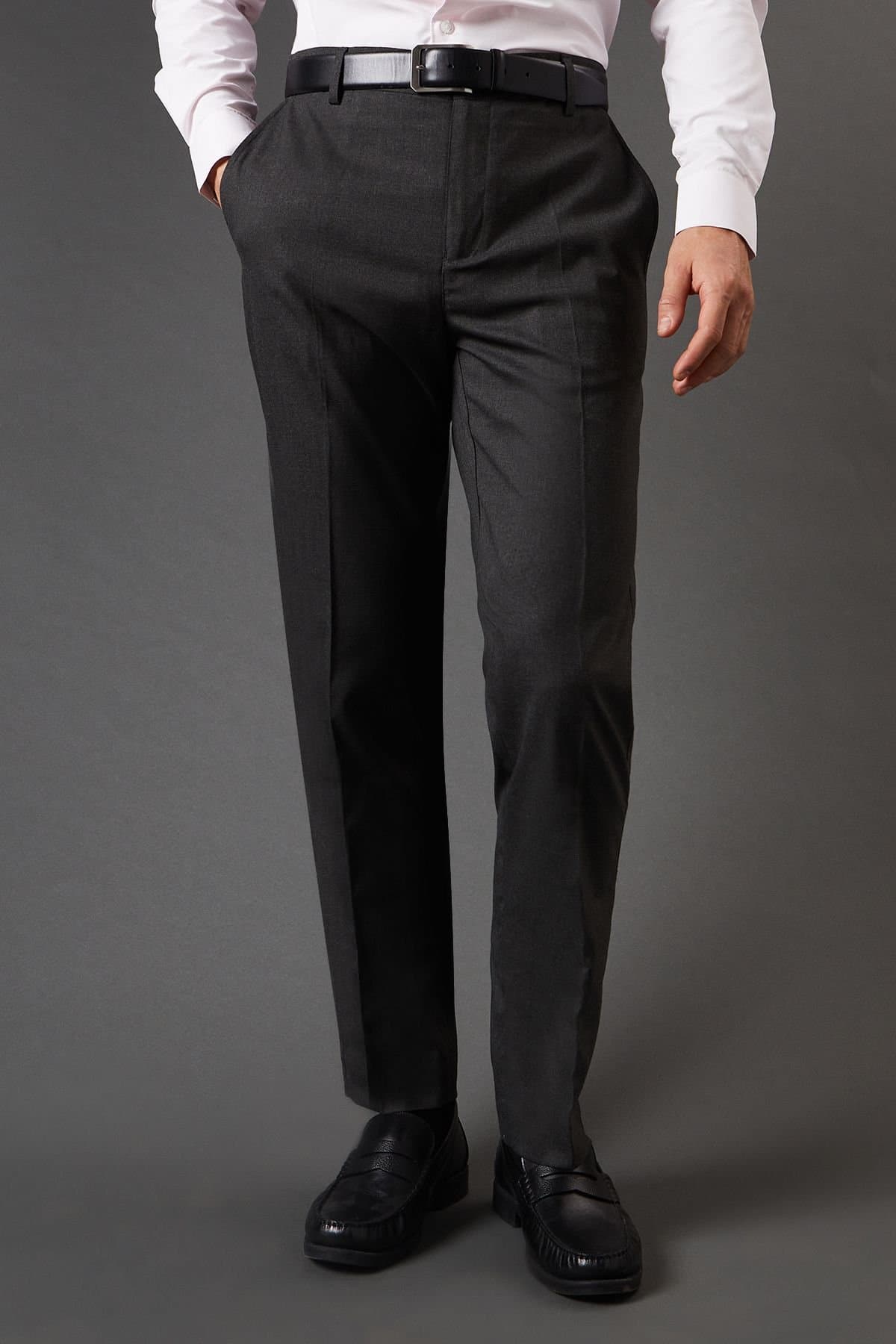 Burton Burton Men's Charcoal Slim Fit Smart Trousers