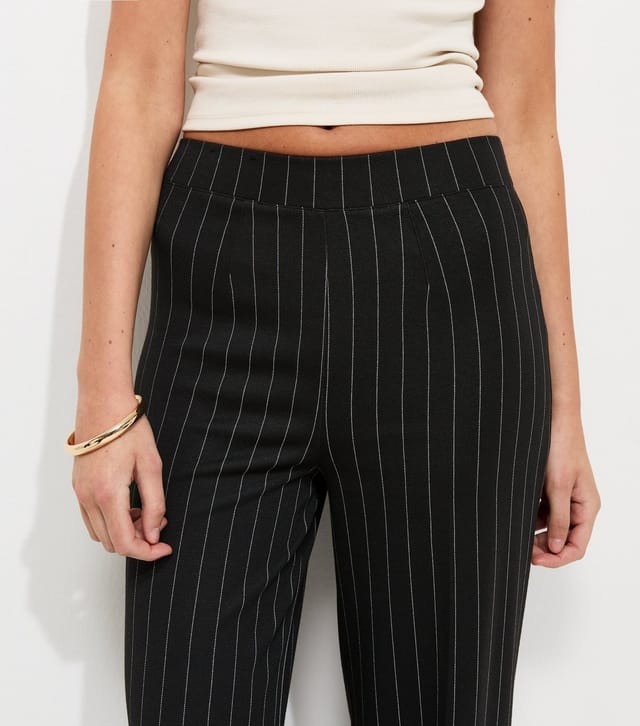 New Look Women's Tall Black Striped Wide Leg Trousers New Look - 2