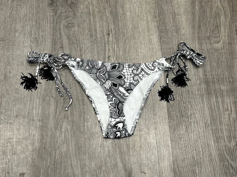 ASOS ASOS tie side high leg monochrome bikini bottoms size 12 V1