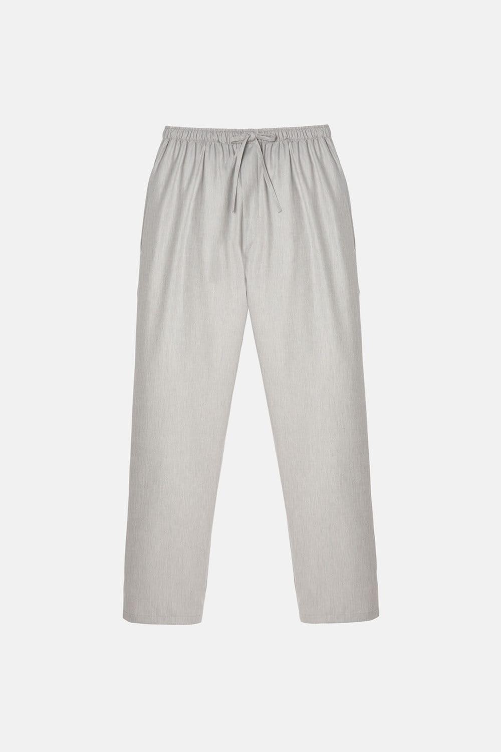 British Boxers British Boxers Men's 'Armoury Grey' Herringbone Cotton Twill Pyjama Trousers in Light Grey - 4