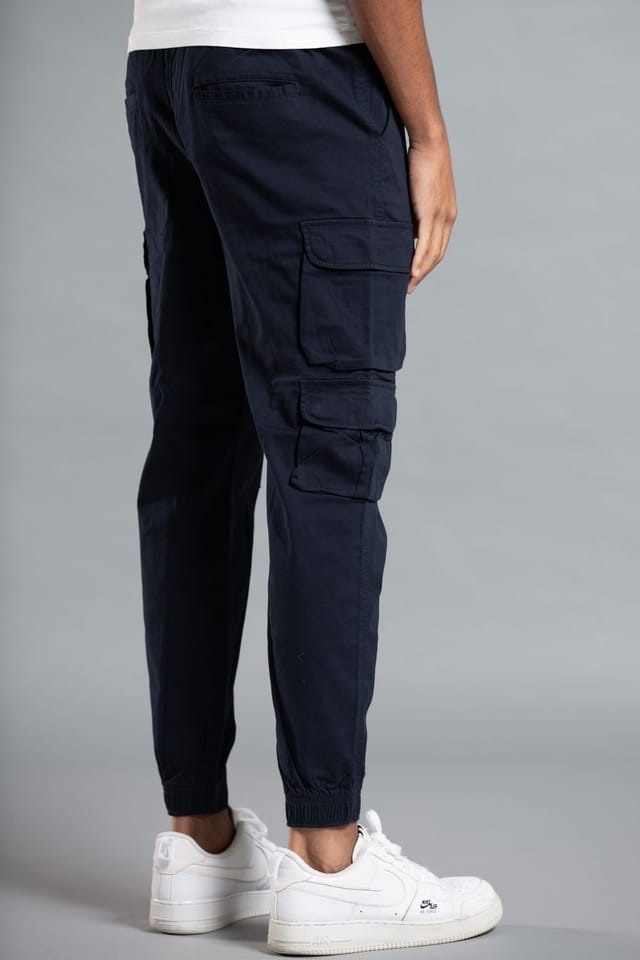 Tokyo Laundry Tokyo Laundry Men's Belted Cotton Cargo Trousers in Navy - 2