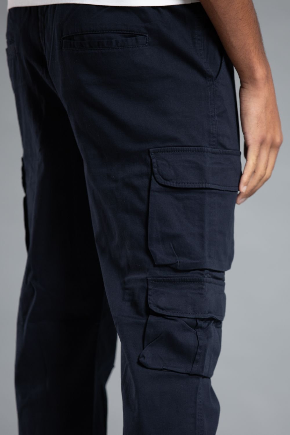 Tokyo Laundry Tokyo Laundry Men's Belted Cotton Cargo Trousers in Navy - 4