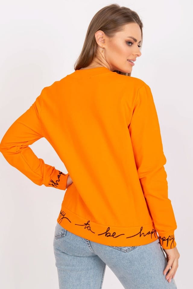 Love Lace Love Lace Women's Long Sleeve Zip Sweatshirt Side Pockets in Orange - 3