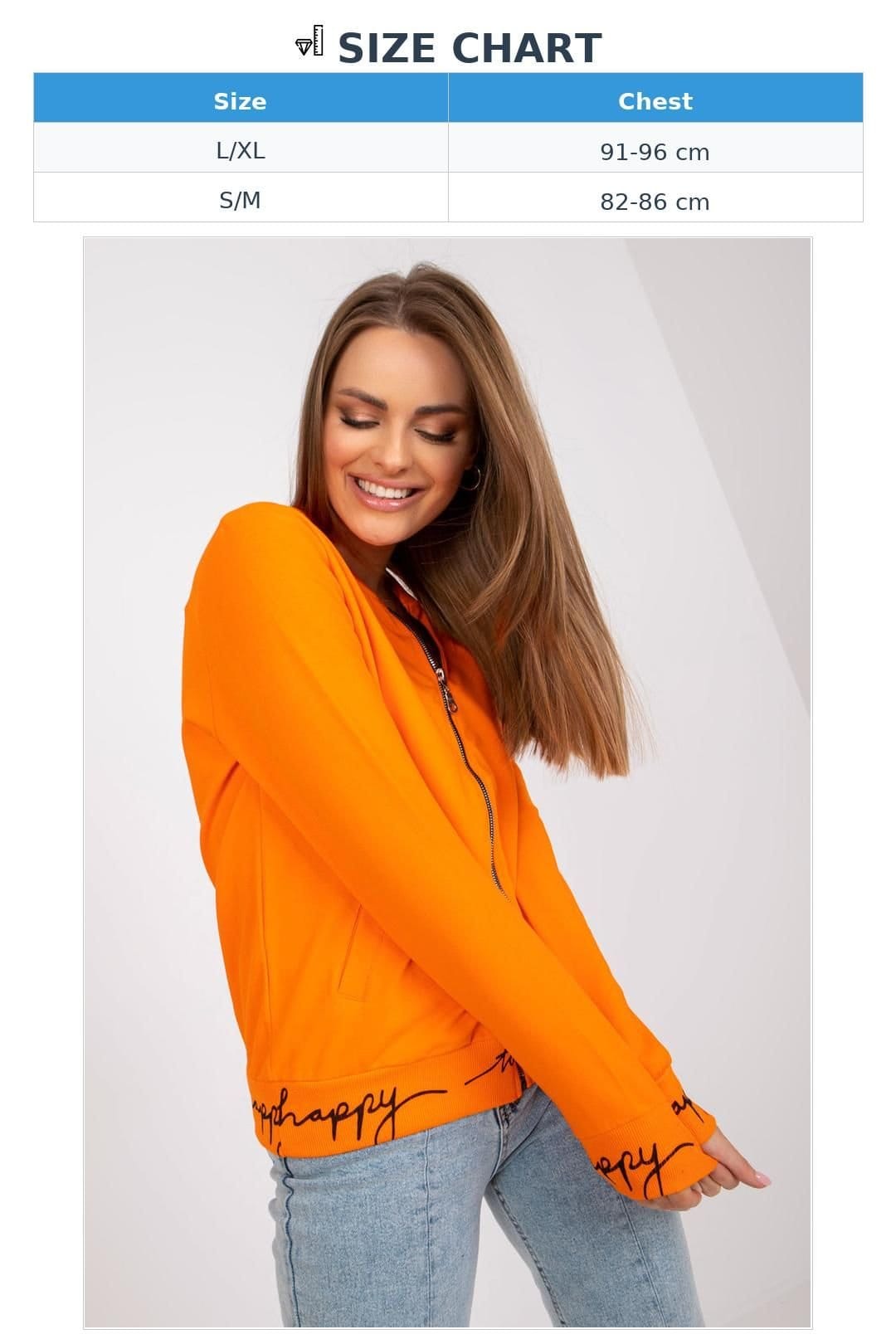 Love Lace Love Lace Women's Long Sleeve Zip Sweatshirt Side Pockets in Orange - 4