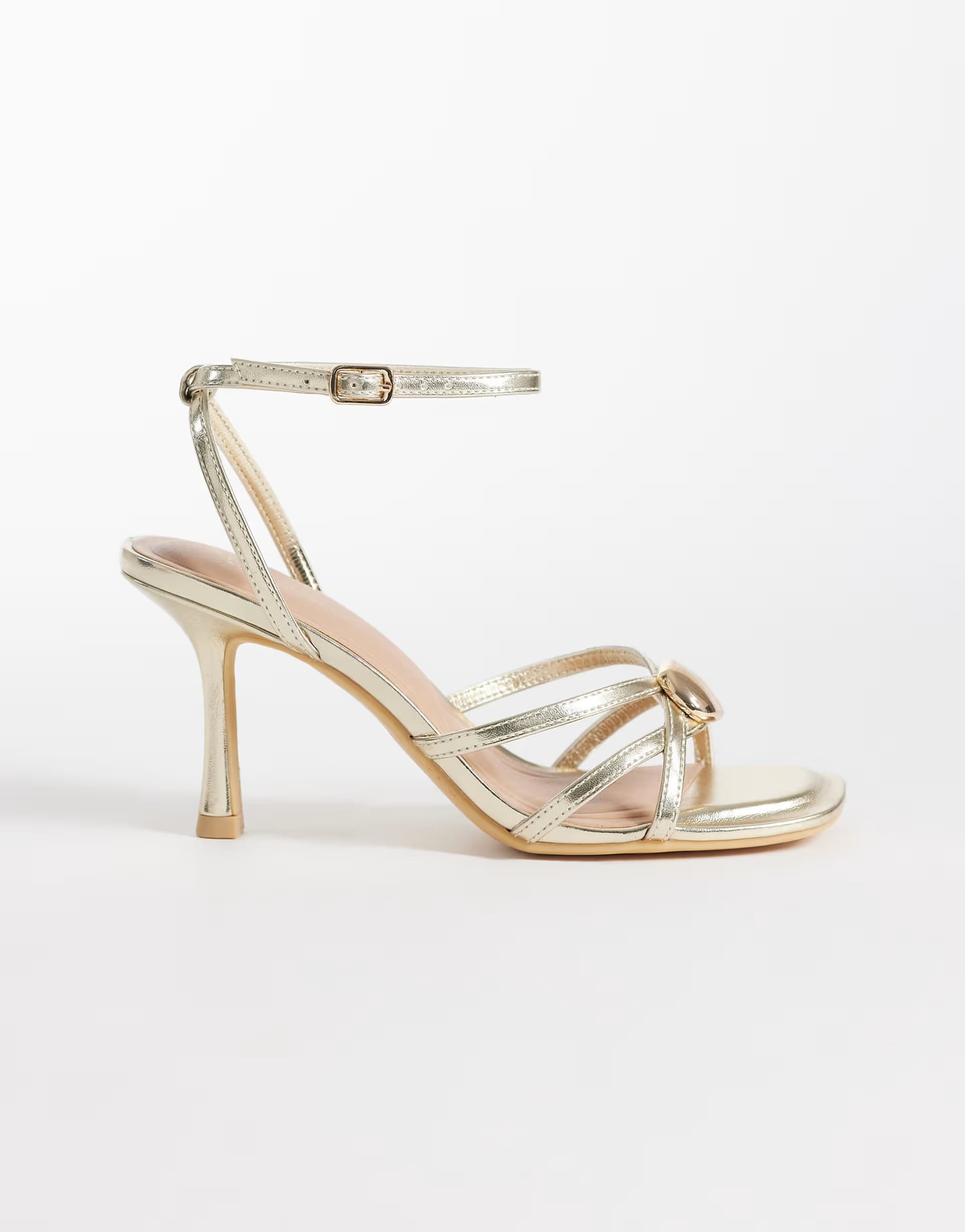 ASOS ASOS Gold Pebble Detail Stiletto Heeled Sandal