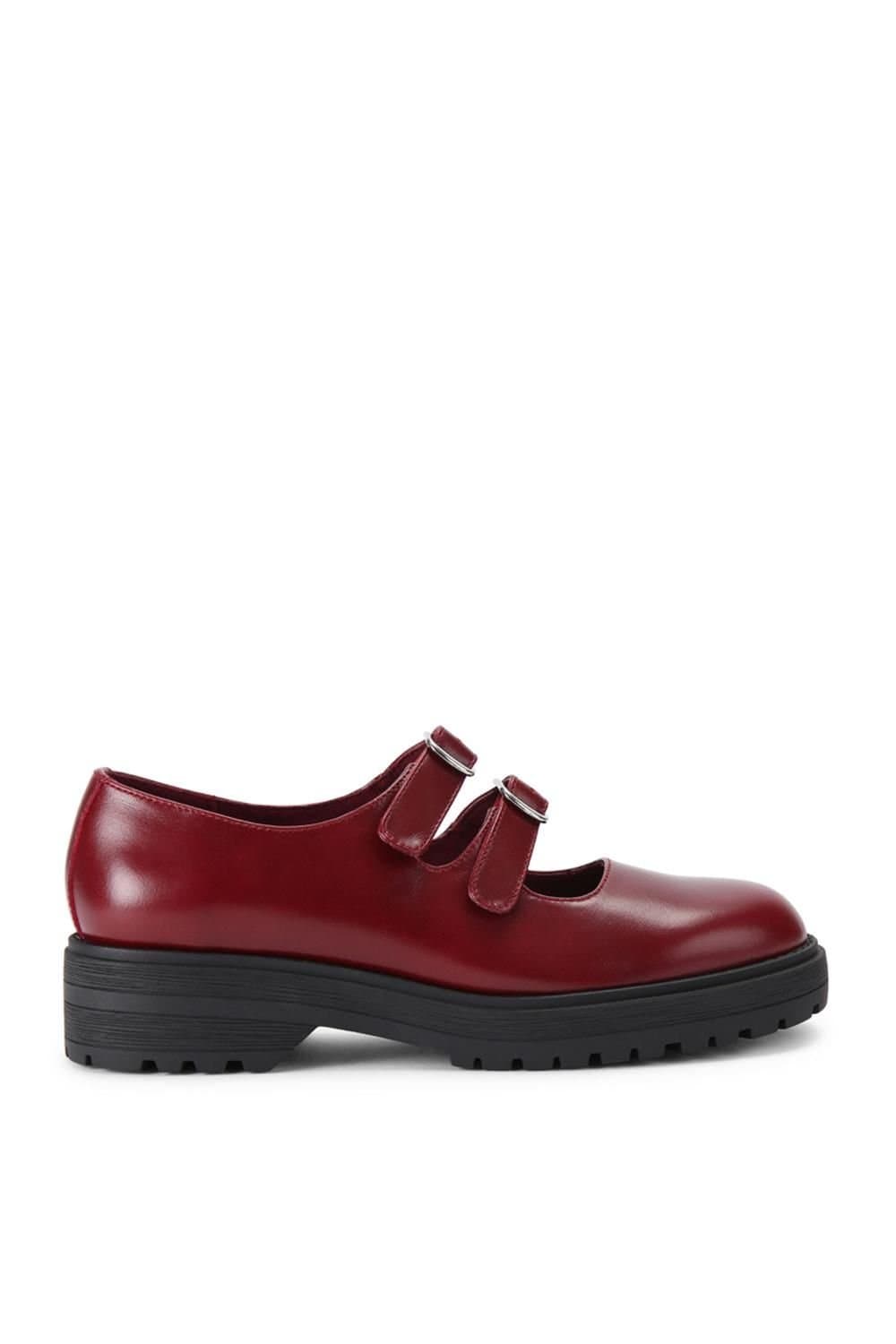 Steve Madden STEVE MADDEN Women's 'Alba Burgundy' Leather Flats in Burgundy