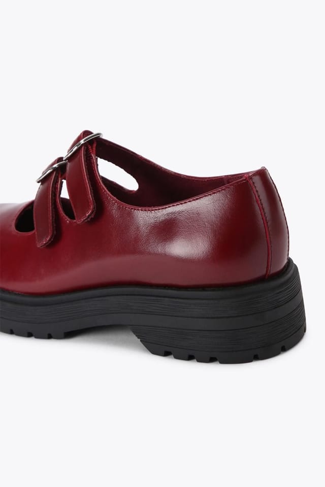 Steve Madden STEVE MADDEN Women's 'Alba Burgundy' Leather Flats in Burgundy - 3