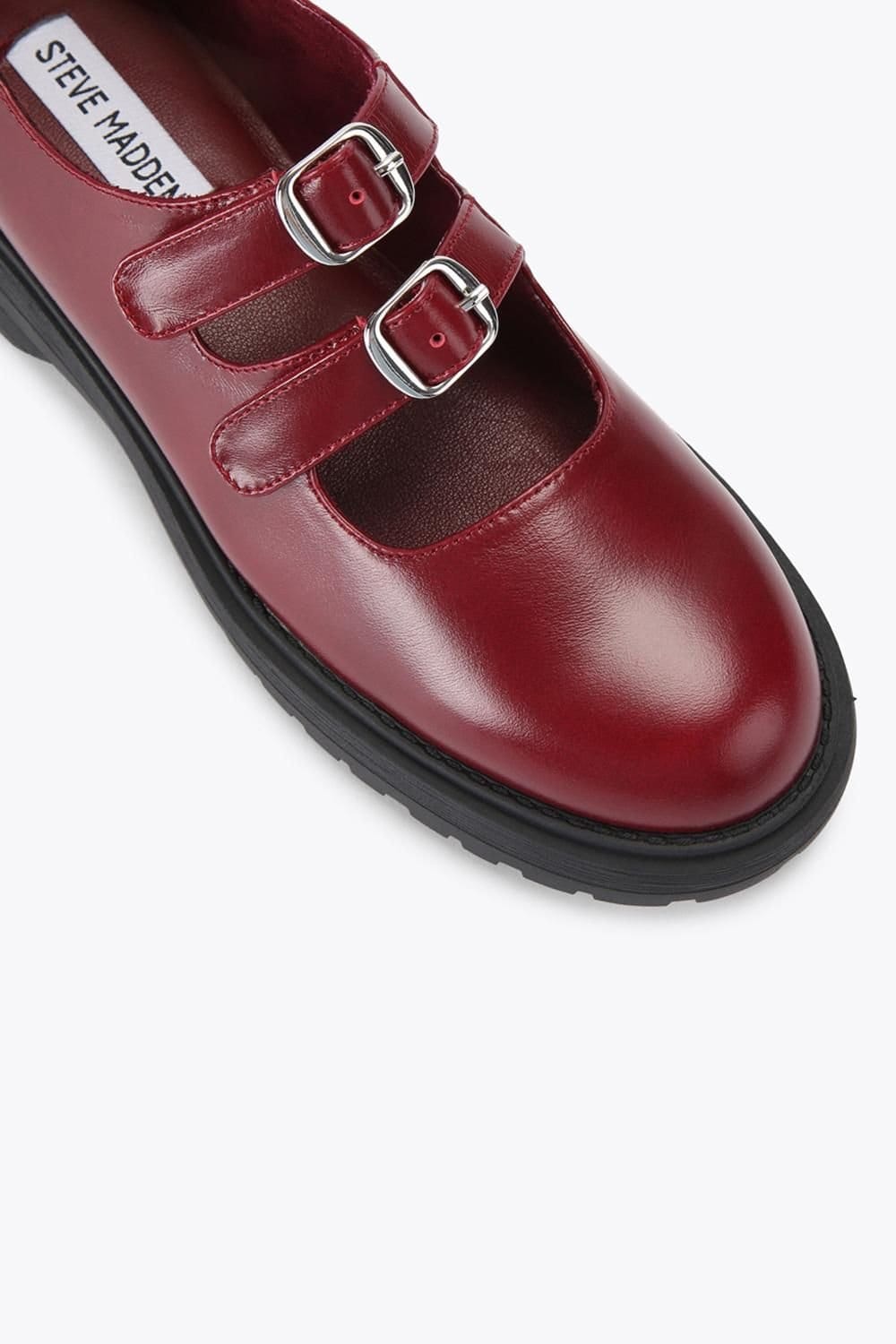 Steve Madden STEVE MADDEN Women's 'Alba Burgundy' Leather Flats in Burgundy - 4