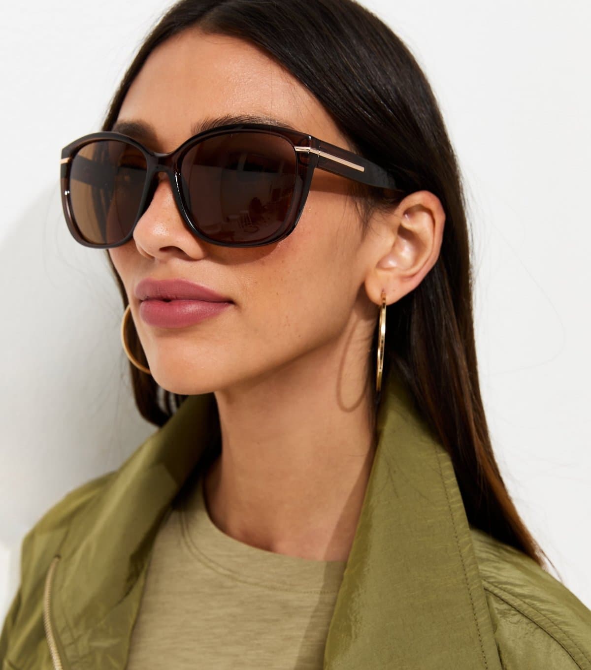 New Look Brown Acetate Round Frame Sunglasses New Look