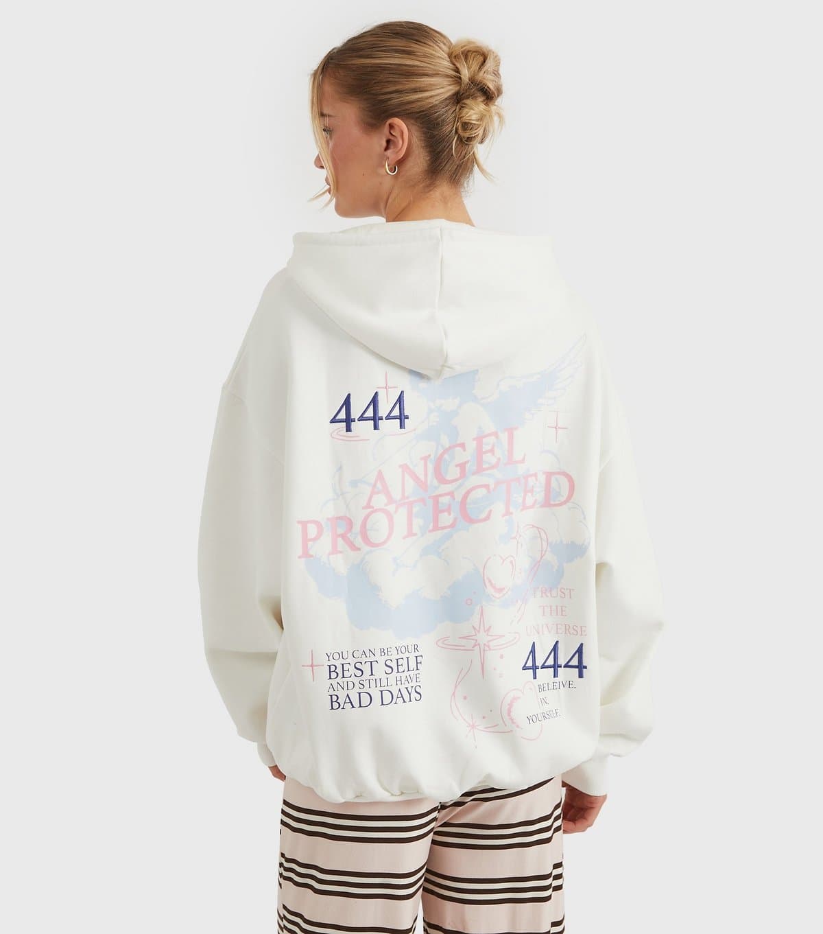 Skinnydip Women's White Angel Protected Hoodie Skinnydip New Look