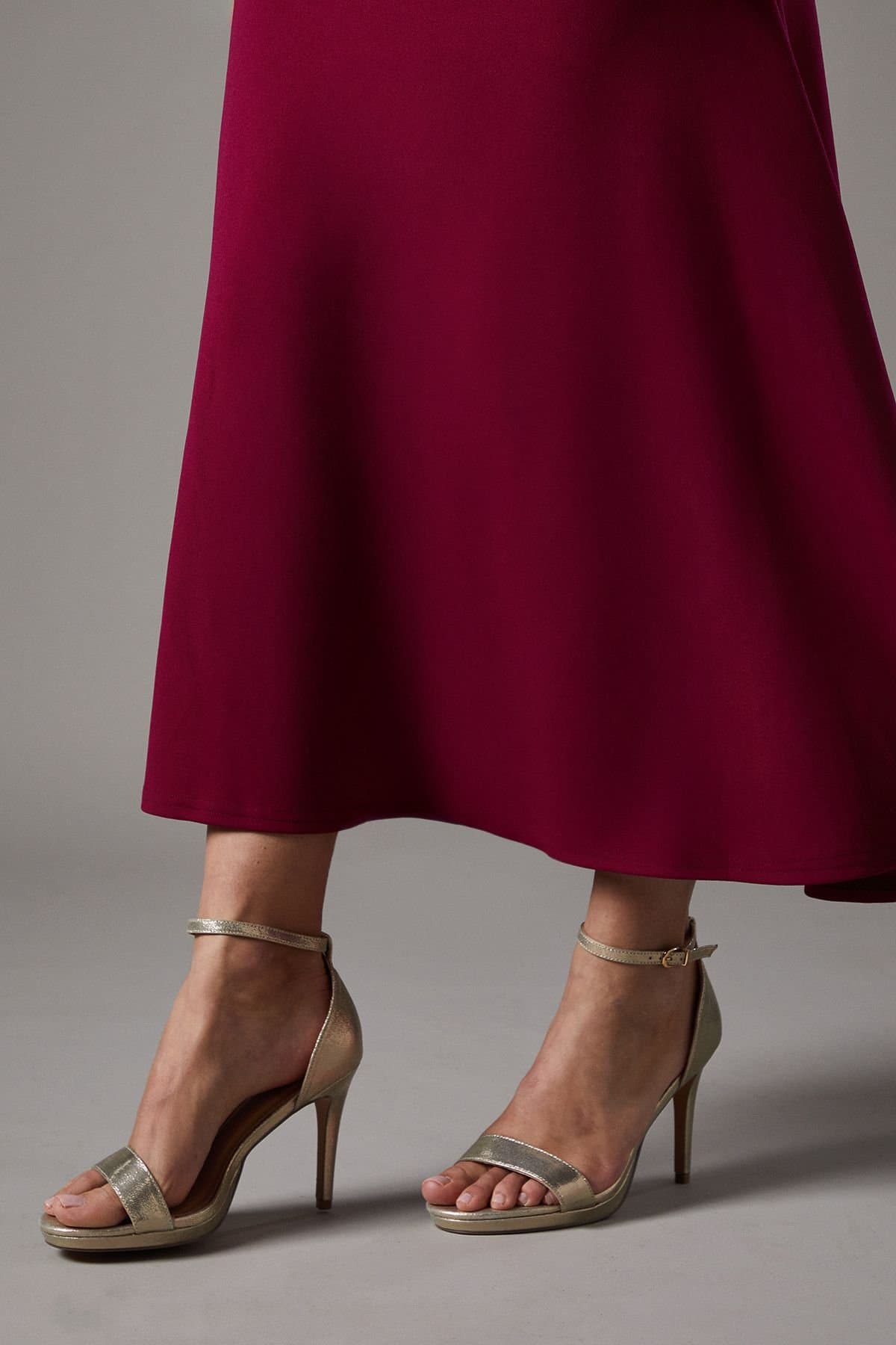 Coast Coast Women's Talia Satin Platform High Heel Sandals in Gold