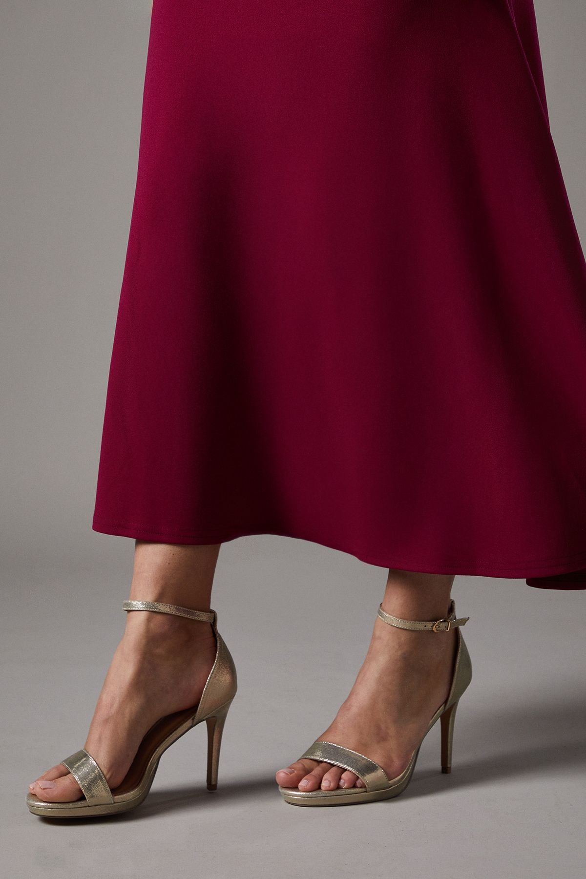 Coast Coast Women's Talia Satin Platform High Heel Sandals in Gold - 2