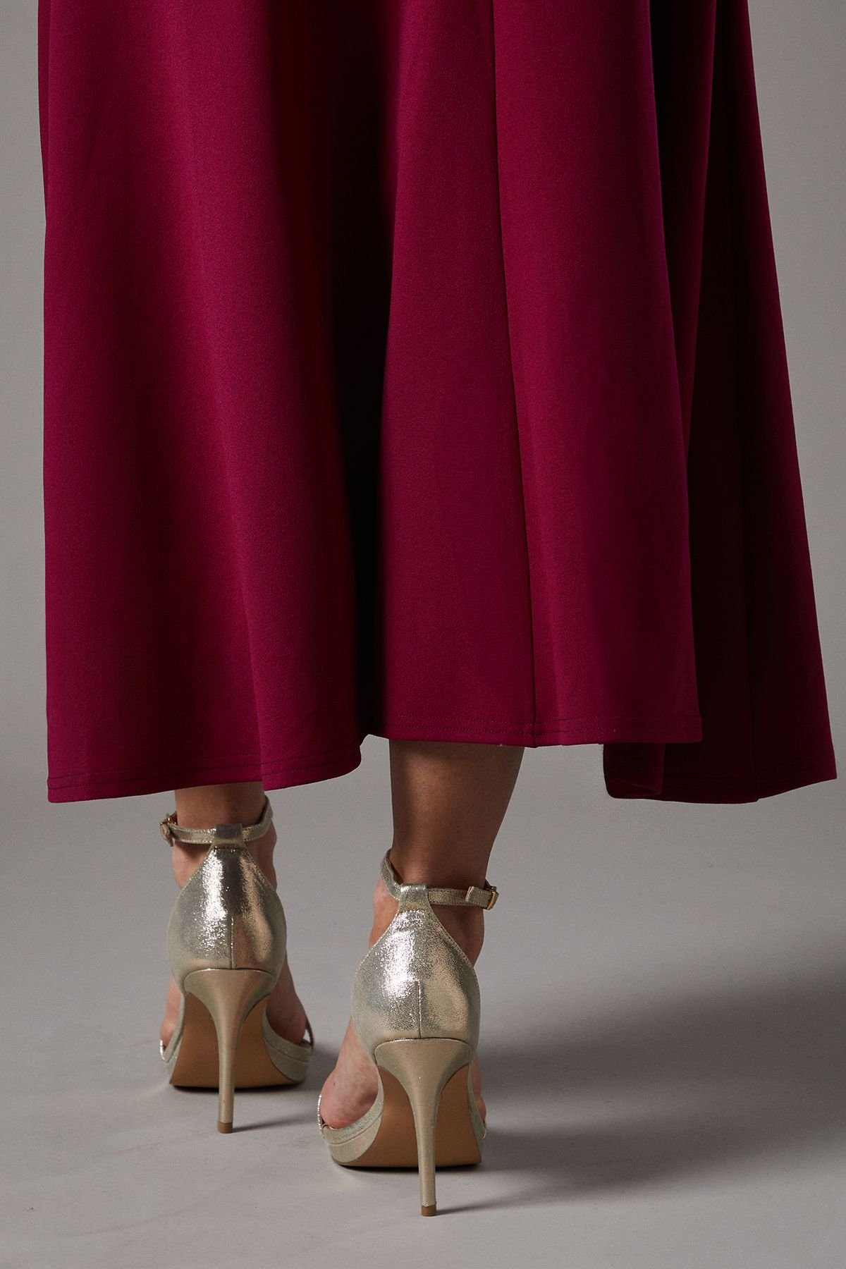 Coast Coast Women's Talia Satin Platform High Heel Sandals in Gold - 3