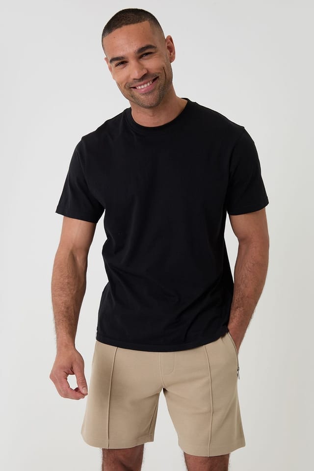 Threadbare Threadbare Men's Pique Pleated Sweat Shorts in Stone - 3