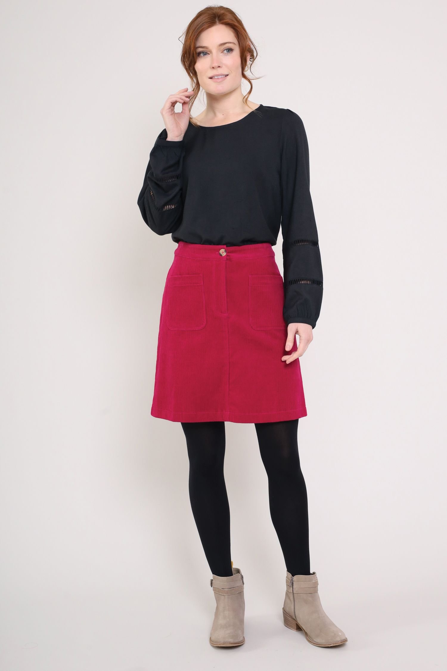 Nomads Clothing Nomads Clothing Women's Chunky Cord Pocket Mini Skirt in Crimson - 2