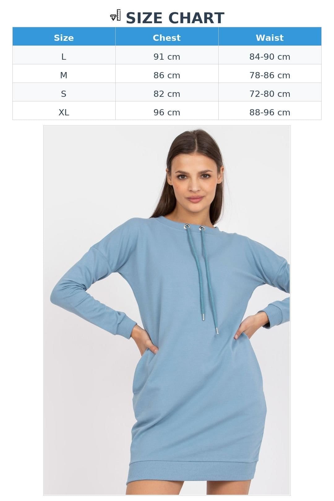 Love Lace Love Lace Women's Long Sleeve Sweatshirt Dress with Tie Back Style 167891 in Blue - 4