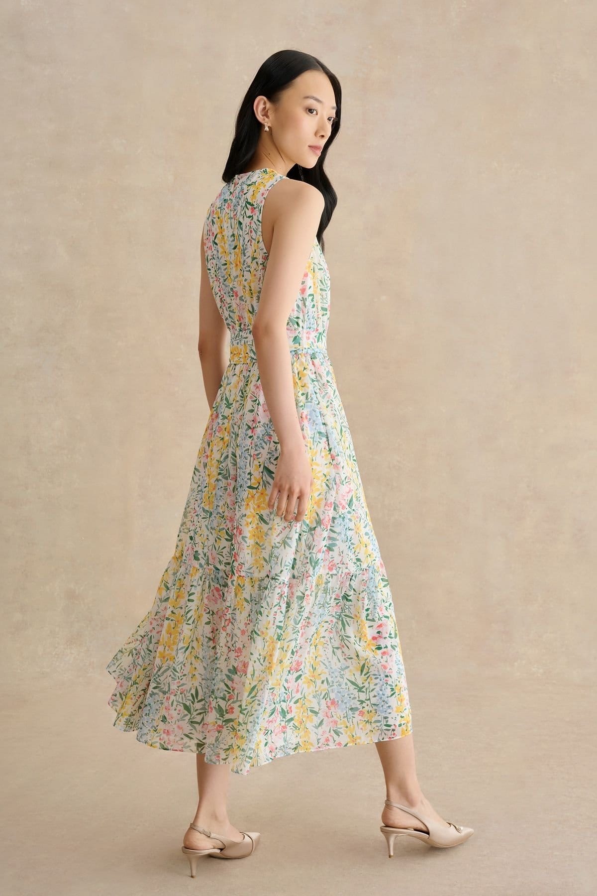 Hobbs London Hobbs London Women's Lillian Floral Print Midi Dress in Off-White - 4