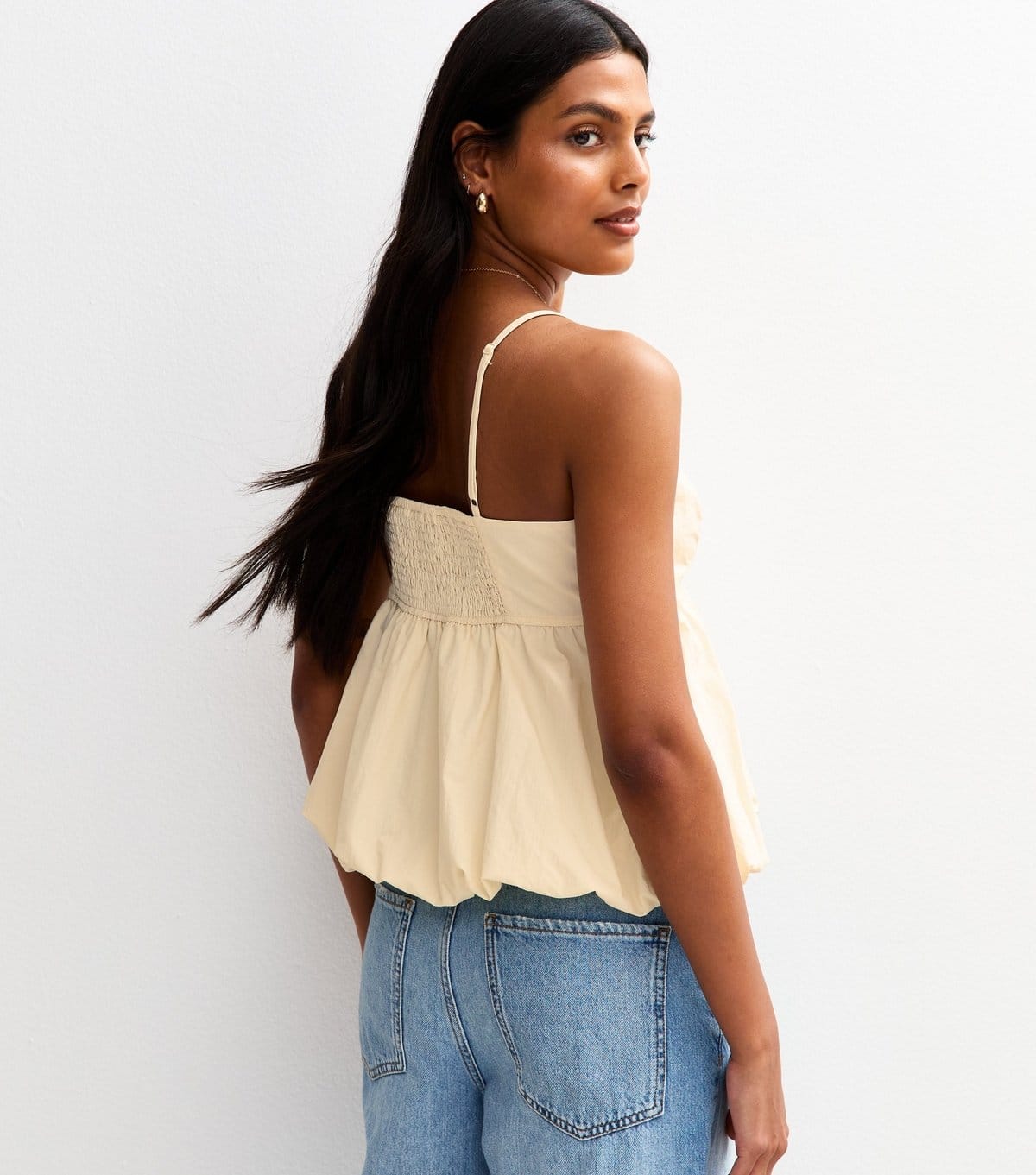 New Look Women's Off White Bubble Hem Parachute Cami Top New Look - 4