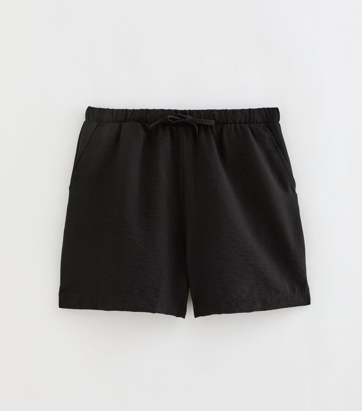 New Look Women's Tall Black Woven Drawstring Waist Shorts New Look