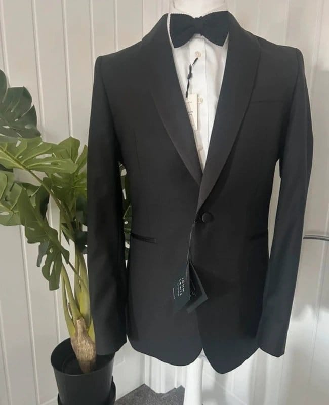 John Lewis Black Wool Shawl Lapel Dinner Jacket