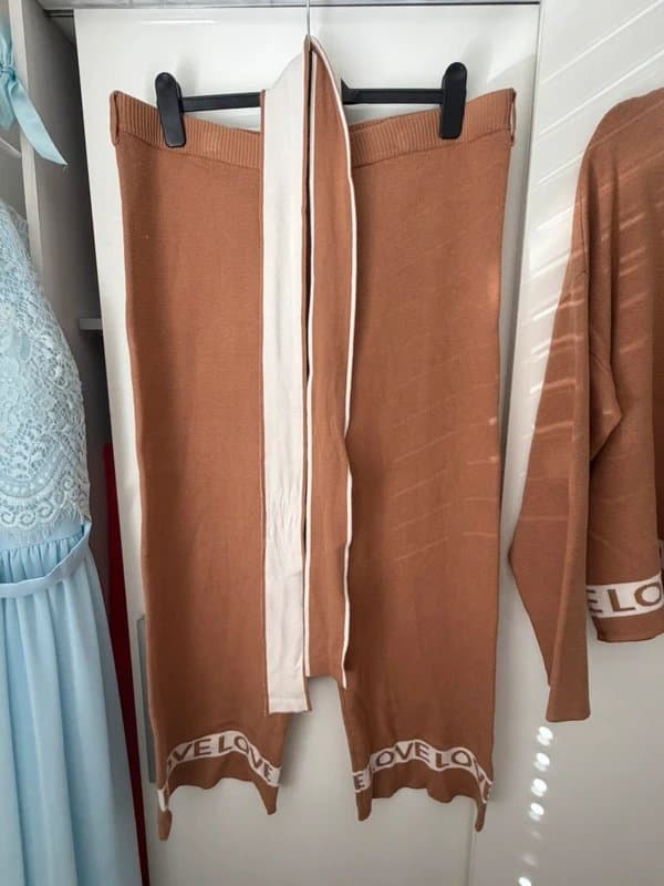 Never Fully Dressed Never Fully Dressed XL Camel Knit 2pc Co-ord