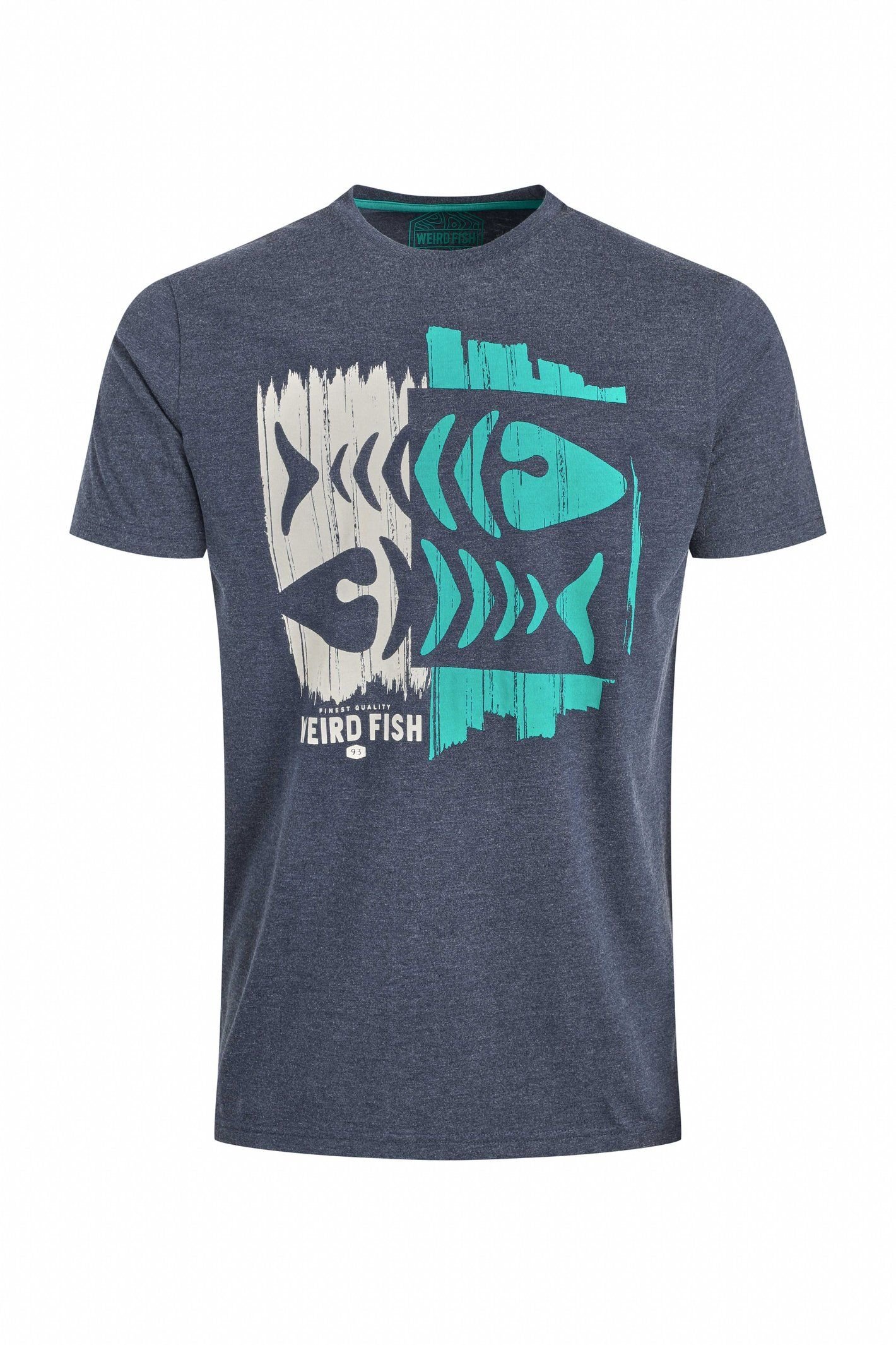 Weird Fish Weird Fish Men's Double Fish Front Print Graphic T-Shirt in Navy - 2