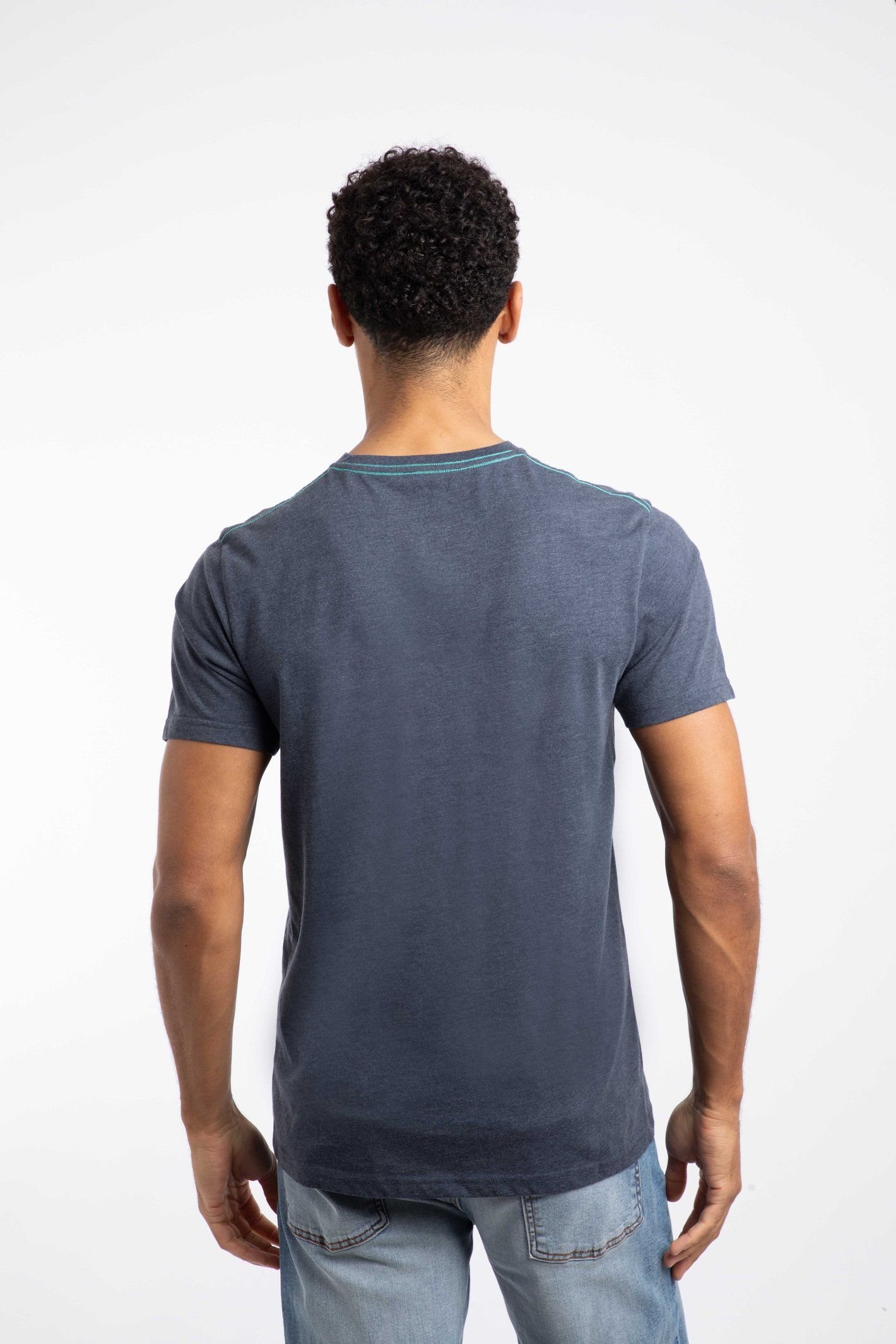 Weird Fish Weird Fish Men's Double Fish Front Print Graphic T-Shirt in Navy - 3