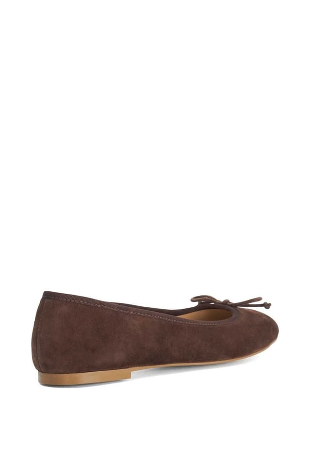 Dune London Dune London Women's Wide Fit 'Helenne' Suede Ballet Pumps in Brown - 3