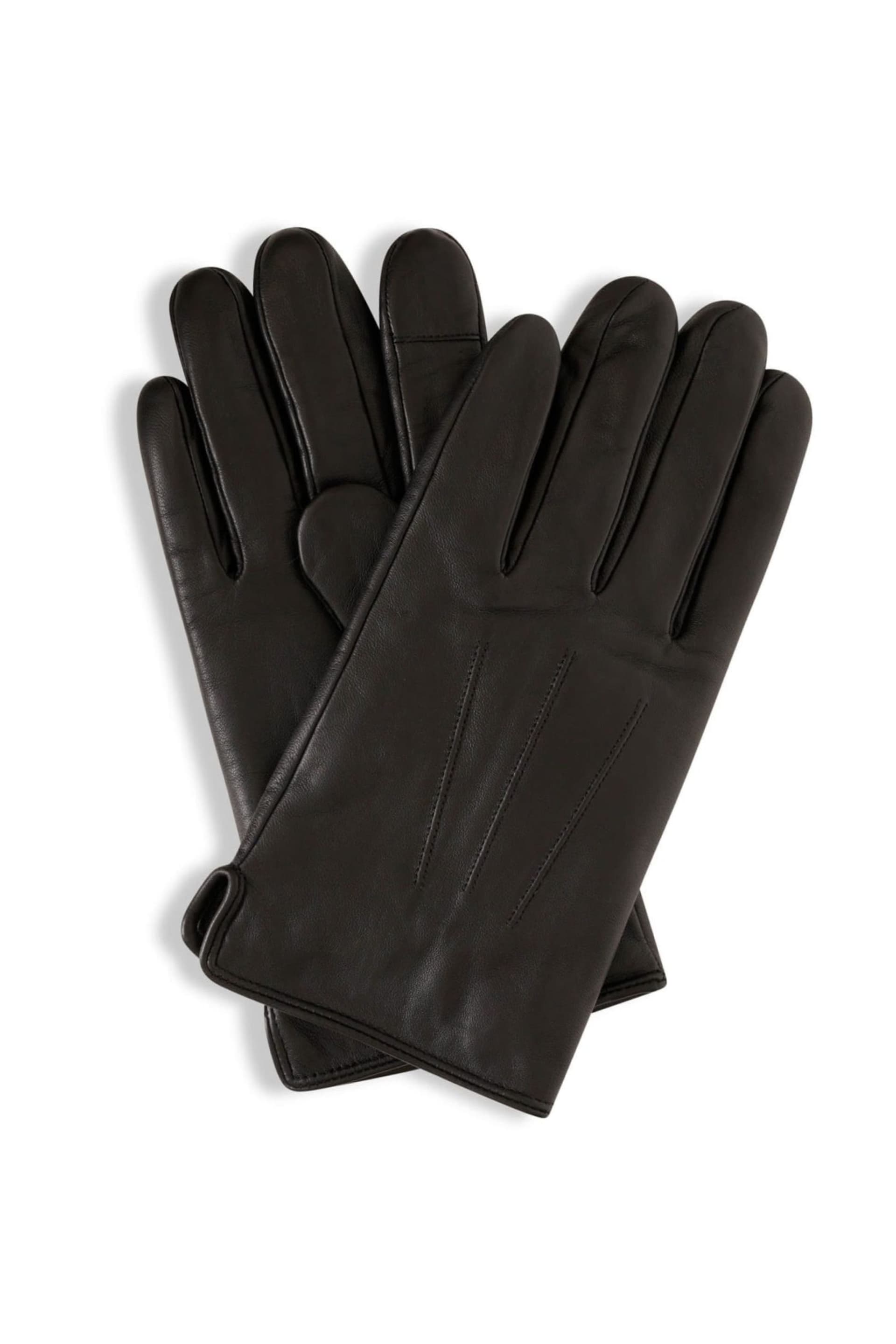 Barneys Originals Barneys Originals Men's Black Real Leather Gloves