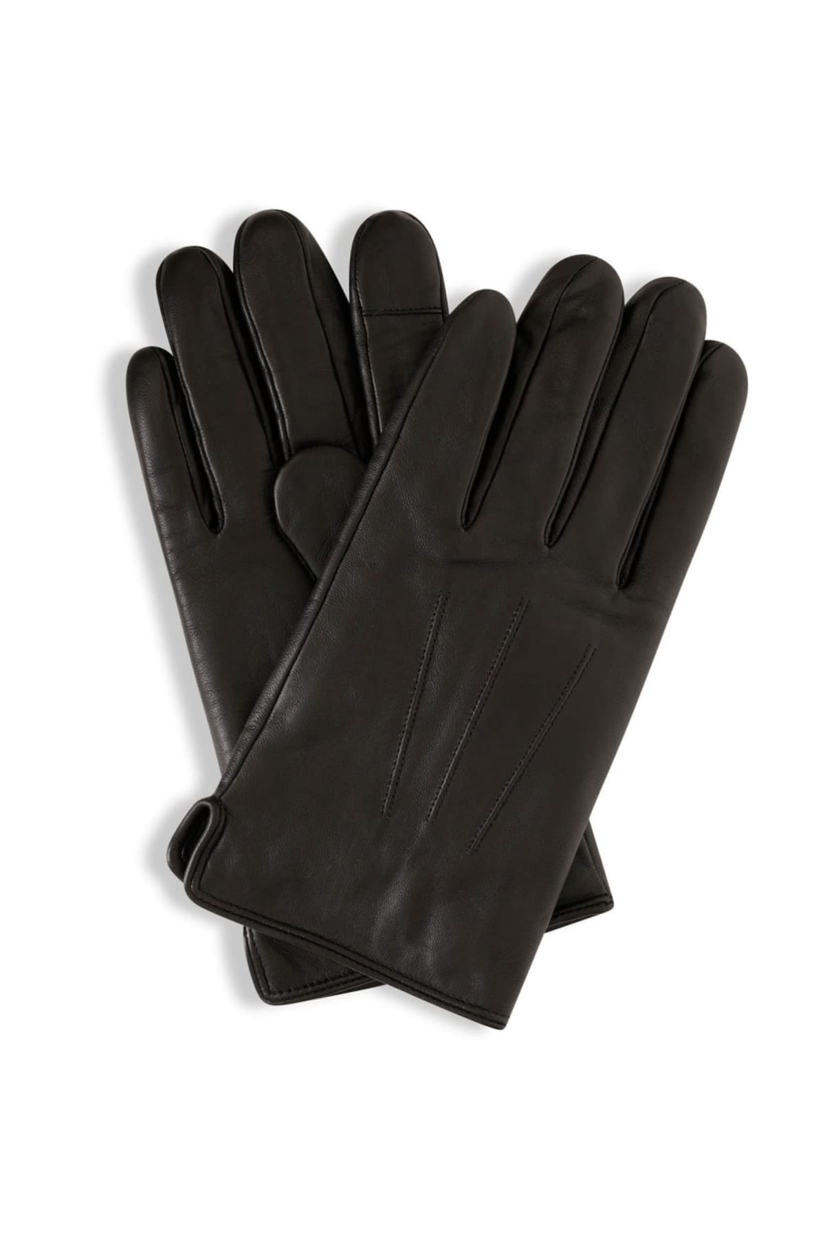 Barneys Originals Barneys Originals Men's Black Real Leather Gloves - 1
