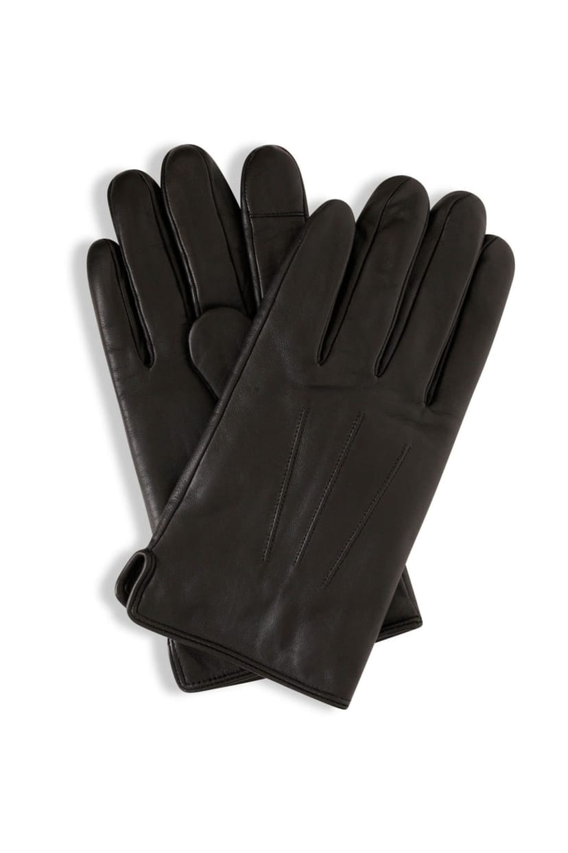 Barneys Originals Barneys Originals Men's Black Real Leather Gloves - 1