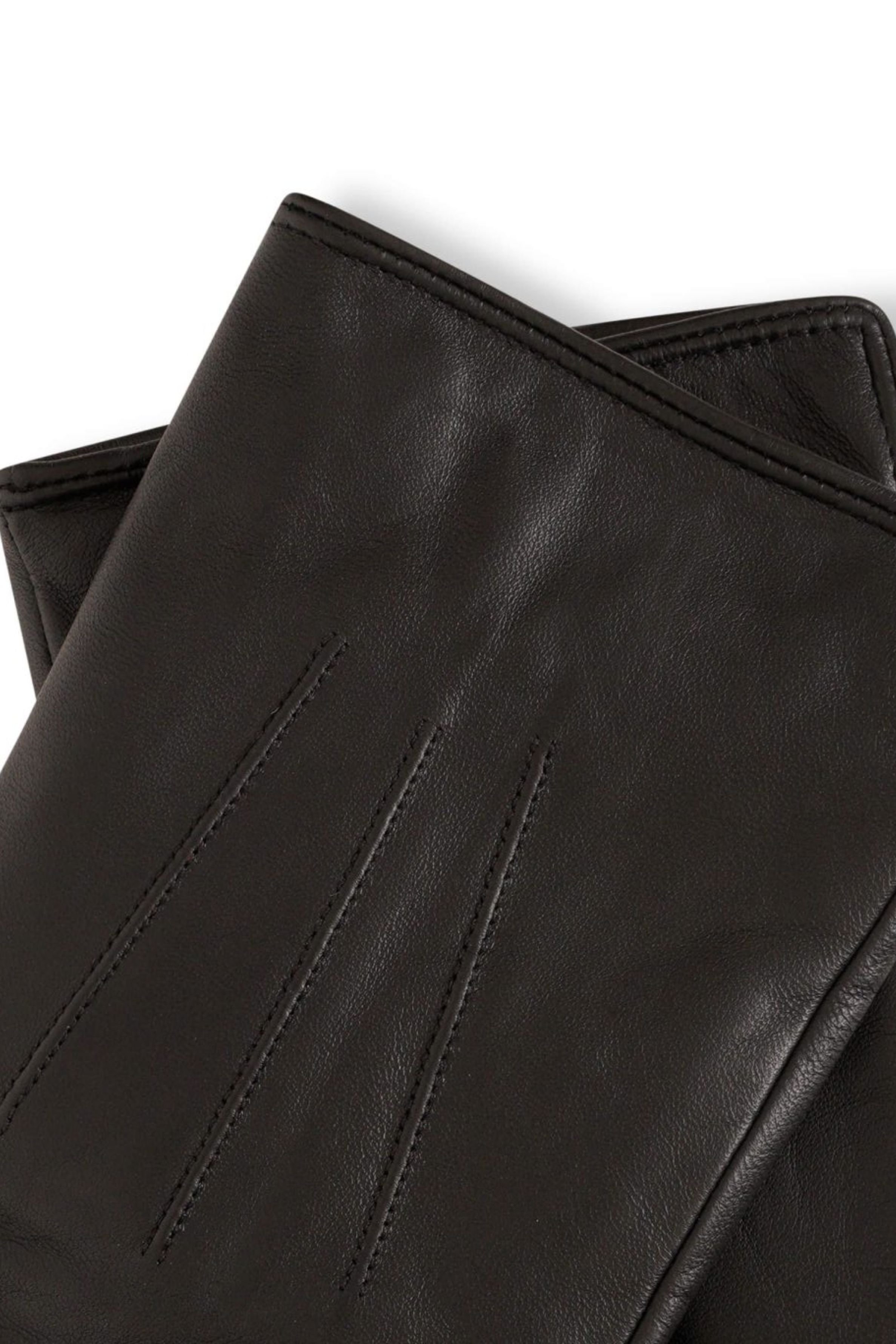 Barneys Originals Barneys Originals Men's Black Real Leather Gloves - 2