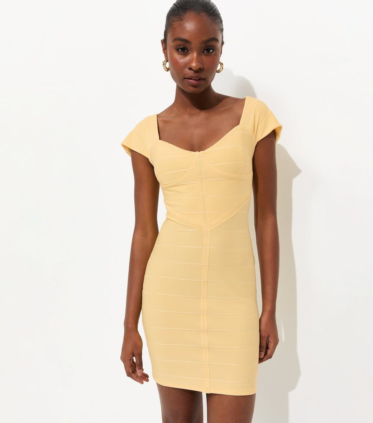 New Look Women's Light Yellow Bandage Mini Dress New Look