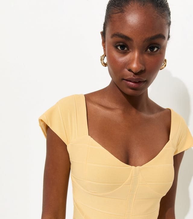 New Look Women's Light Yellow Bandage Mini Dress New Look - 2