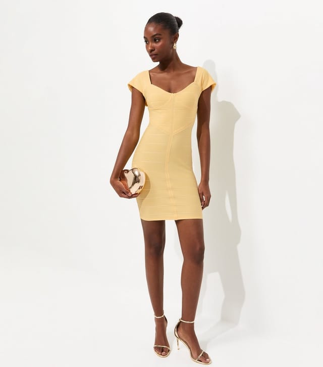 New Look Women's Light Yellow Bandage Mini Dress New Look - 3