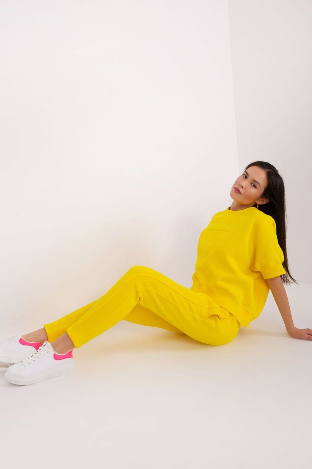 Love Lace Love Lace Women's Insulated Cotton Polyester Casual Sweatshirt Set Style 202085 in Yellow - 4