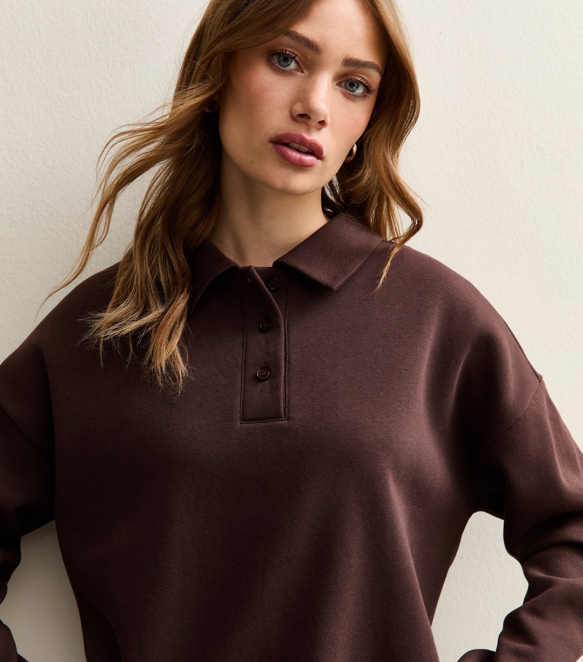 New Look Women's Dark Brown Relaxed Rugby Sweatshirt New Look - 2