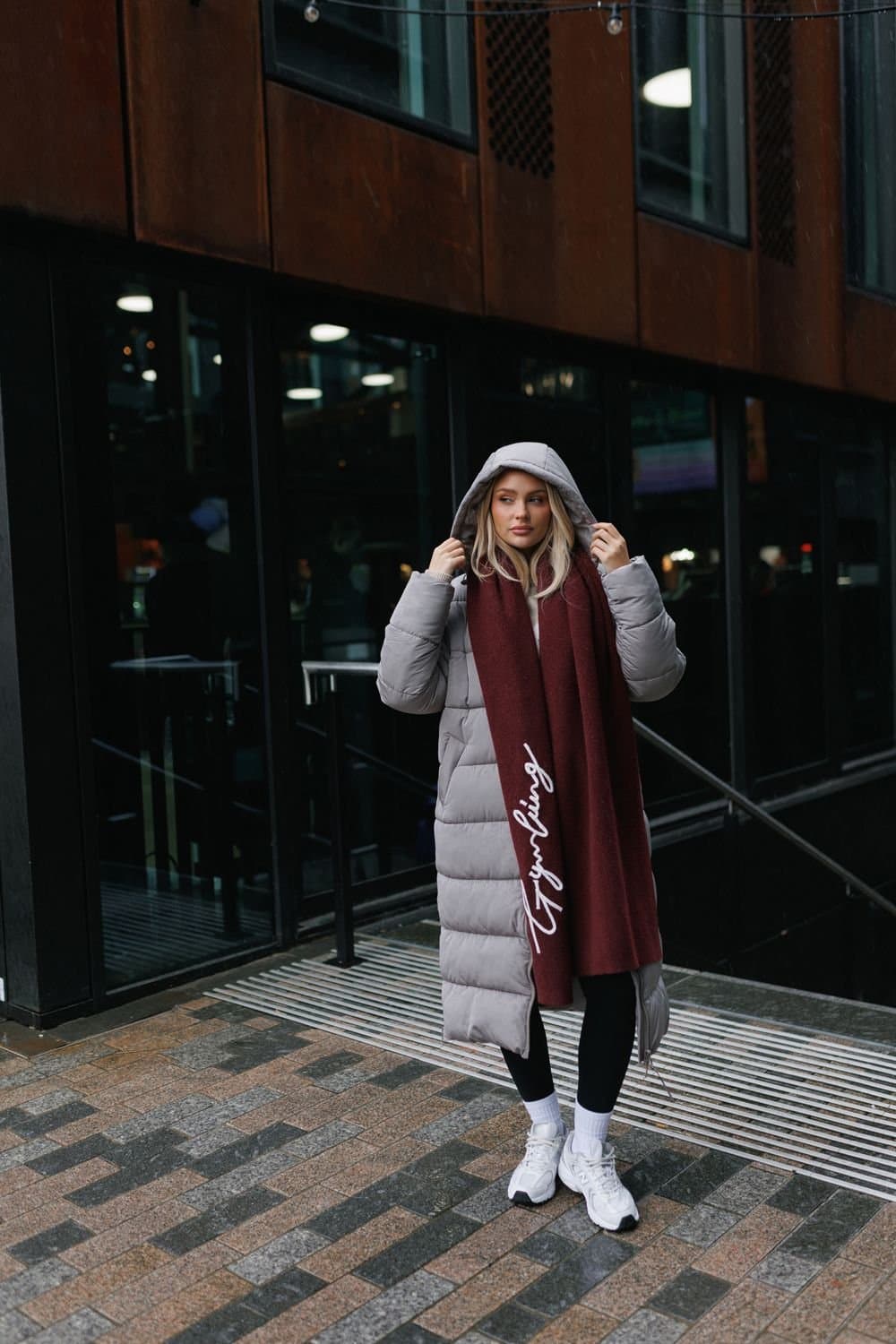 Gym King Gym King Taupe Longline Puffer Jacket for Women