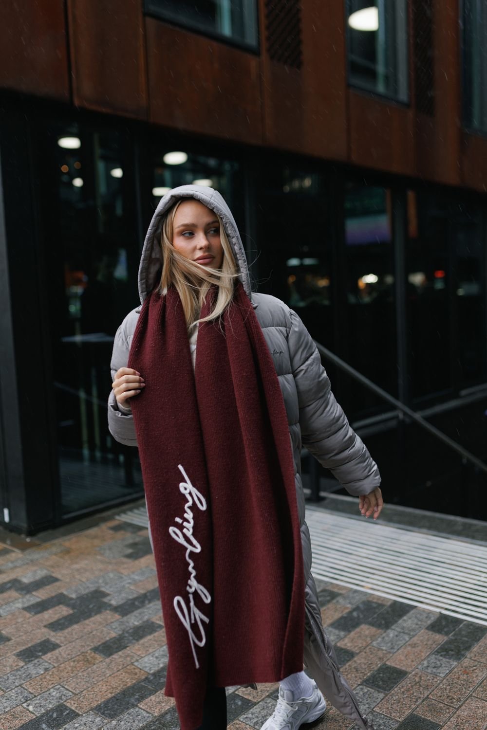 Gym King GYM KING Women's Longline Puffer Truffle in Taupe - 3