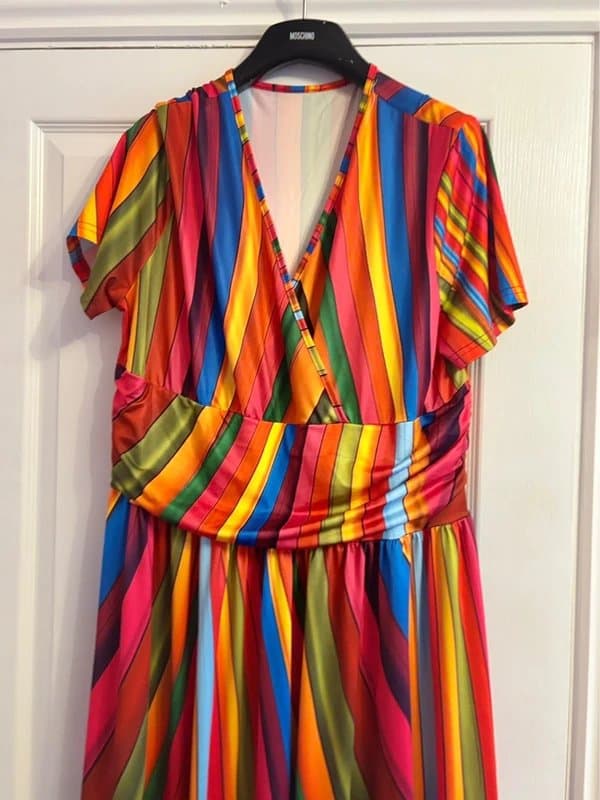 ASOS Rainbow statement plunge wedding party festival 16-18 or 1XL same day post