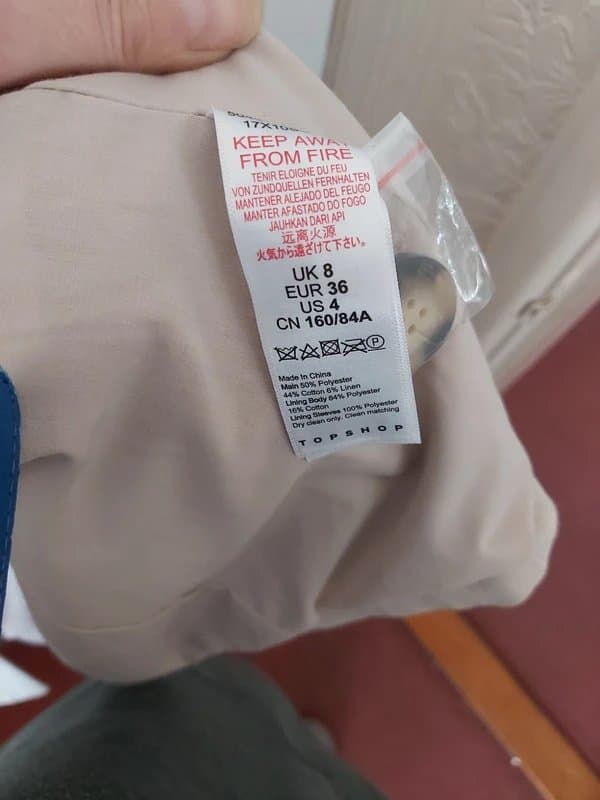 Topshop Topshop oatmeal stripe blazer style jacket size 8