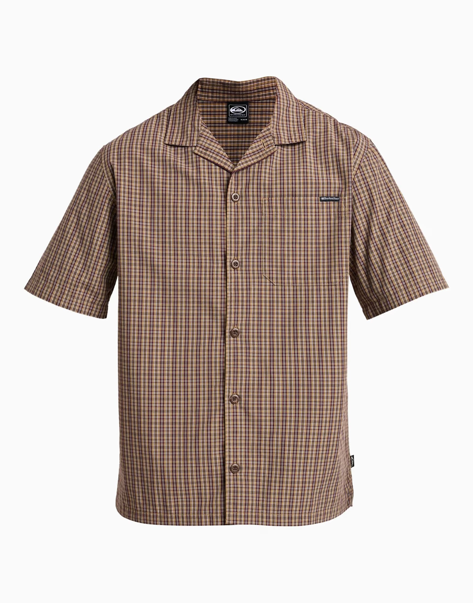ASOS Quiksilver Mercury double zero short sleeve shirt in beige